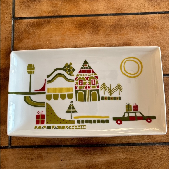 Crate&Barrel Other - Crate & Barrel Yule Town 10" Christmas Platter Dish Tray Decor Julia Rothman